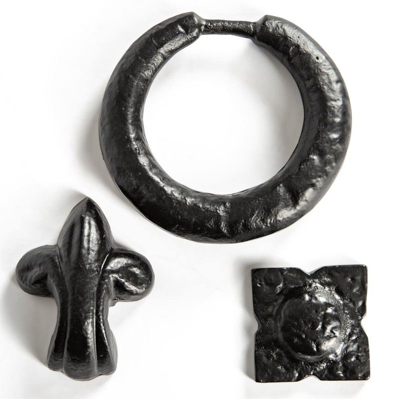 Black 140mm Fleur De Lis Door Knocker - Cast Iron