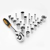 DEKOPRO 258 Piece Tool Kit with Rolling Tool Box Socket