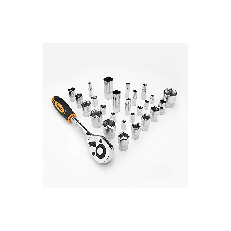 DEKOPRO 258 Piece Tool Kit with Rolling Tool Box Socket
