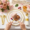 Glowserve 50 Guests 350 PCS Disposable Plastic Plates Gold Dinnerware