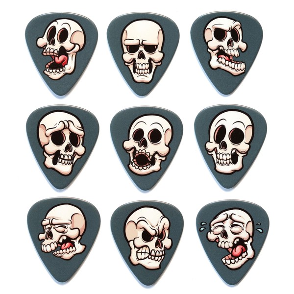 Funny Skull Guitar Picks Set of 9 Double Sided Harmony