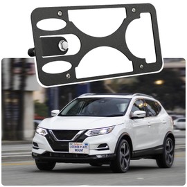 No Drill License Plate Holder Compatible with Nissan Rogue 2014-2022 Front Tow Hook License Plate Mount Bumper Bracket Holder Car Tag Frame Adapter Accessories