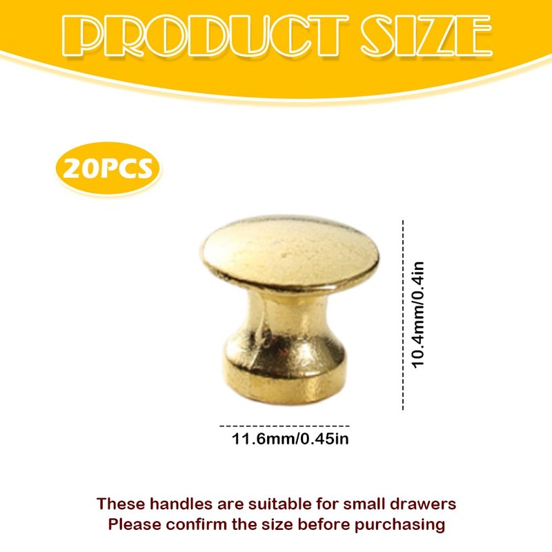 PMTFUMY 20PCS Gold Mini Drawer Pulls ，Small Jewelry Box Pulls