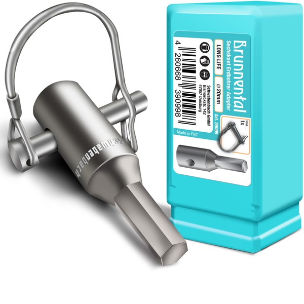 Brunnental ® Hexagonal Earth Drill Adapter + Quick Change Bolt