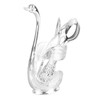 Coffee Spoon Holder Elegant Swan Shaped Alloy Mirror Polish Rich