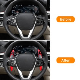 TTCR-II Compatible with Shift Paddle 3 4 5 6 7 8 Series X3 X4 X5 X6 X7 Z4 Steering Wheel Shift Paddle Extension Made of Aluminium for G20 G22 G23 G26 G30 G32 G11 G15 G16 G14 G01 G02 G06 GG007 G29 (Red)