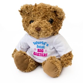 WORLDS BEST BIG SISTER - Teddy Bear - Cute Soft Cuddly Adorable - Gift Present