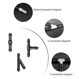 Adunsiaoto Scheibenwaschanlage Schlauch, Wischwasserschlauch Reparaturset, Universal Scheibenwaschanlage Schlauch, mit 12 Schlauchver, Autowasserpumpe und Düsen anschließen