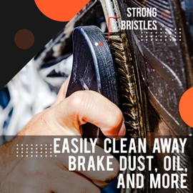 Maxshine Ergonomic Tire Brush - Wood Handle - Professional Auto Detailing - Cleaning Car Tires, Wheels, and Rims