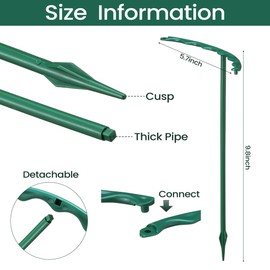 Nuanchu 60 Pcs Half Round Plant Stakes Plant Support Stakes 5.7" Wide X 9.8" High Garden Flower Support Indoor Plant Support Stakes Plant Cages for Tomato Hydrangea Peony