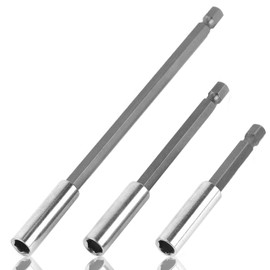 JONMON 3pcs Drill Bit Extension Set - 3/4/6 Inch Length Magnetic Screwdriver Drill Bits Holder, 1/4 Inch Hex Shank Impact Driver Bits Extender