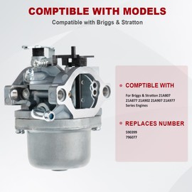 590399 796077 Carburetor for Briggs & Stratton 21A807 21A877 21A902 21A907