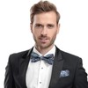 FOSDICK Men's Bow Tie and Cuffed Buttons with Pocket Square