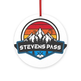 CafePress Stevens Pass Ski Area Stevens Pass Washington Round 4" MDF Holiday Ornament