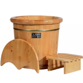Jangseongtang 히노끼족욕통 발습식 편백나무 건식 발찜질 40CM [Q. 40 라운드 엣지 산부인과 훈증 트레이 비드리스] Hinoki Foot Bath Tub Moisture Therapy Cypress Dry Foot Sauna 40CM [Q. 40 Round Edge Obstetric Vaporization Tray Beadless]