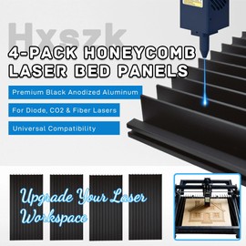 Hxszk 4-Pack Honeycomb Laser Bed Panels, Premium Black Anodized Aluminum for Laser Engraver & Cutter, Modular Worktable for Heat Dissipation & Desktop Protection (7.87"x3.9" each)