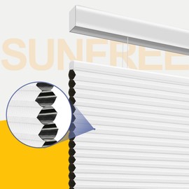 SUNFREE Top Down Bottom Up Cellular Blinds,Cellular Shades Blackout, Honeycomb Window Shade for Windows, 35" W x 36" H, White(Blackout)