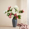 Faux Silk Peonies Artificial Flowers (4, Old Rose White)