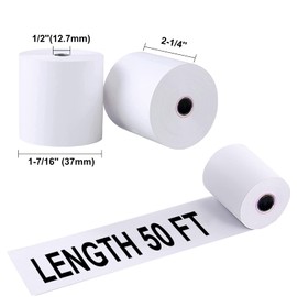 Jayard 2-1/4inch*50ft Thermal Paper Rolls For Credit Card - Cash Register Rolls - Premium Register Tape Pos Thermal Printer Paper (10 Rolls) Jayard-TP