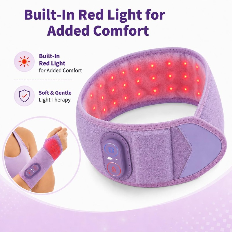 Cordless Wrist Heating Pad with Massage, Heated Wrist Wrap with