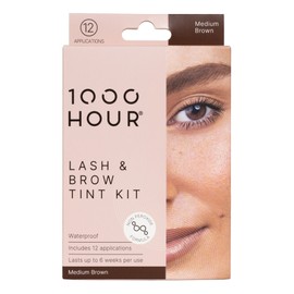 1000 Hour Eyelash & Brow Tint Kit Non Peroxide, Medium Brown
