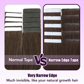 Sindra Tape in Hair Extensions Balayage Medium Brown to Caramel Blonde Tape in Human Hair Extensions 18 Inch 50 Grams Seamless Skin Weft Invisible Edge T#4/27/4 18in