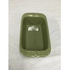 Longaberger Pottery Sage Mini Loaf Bread Pan Dish Woven Traditions