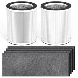 GoKBNY 2-Pack HP400 Series Replacement Filter Compatible with Hunter HP400 Cylindrical Tower Purifiers, for Model H-HF400-VP/H-PF400, with 4×Pre-Filters