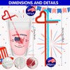 48 Sets 4th of July Drink Pouches with Straws Patriotic