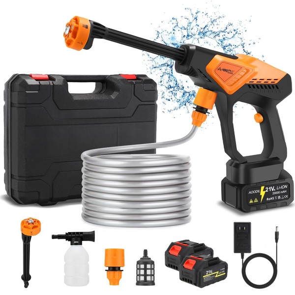 AOODIL Cordless Pressure Washer Battery Powered, 6 in 1 Nozzle
