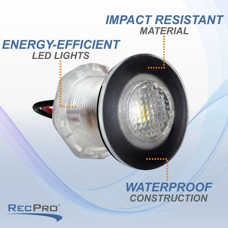 RecPro Round Red 12V LED Livewell Courtesy Accent Light |