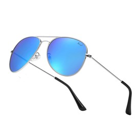 Versol Aviator Sunglasses for Men Women Mirrored Lens UV400 Protection Lightweight Polarized Aviators Sunglasses Blue Mirror Lens