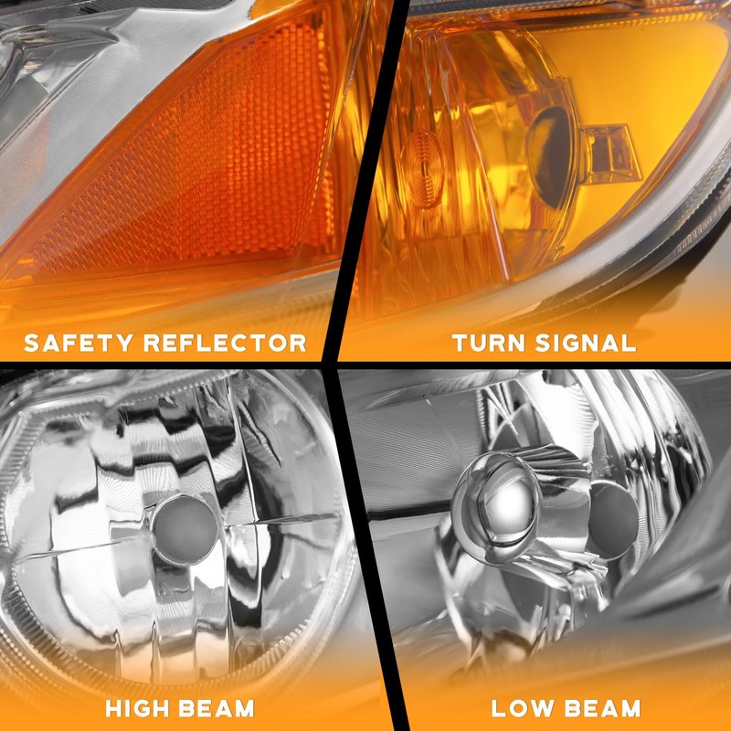 WEELMOTO for 2006-2011 Honda Civic 4-Door Headlights Replacement for Headlight