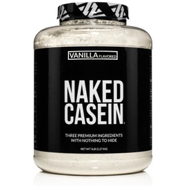 Naked Nutrition Naked Casein - Vanilla Micellar Casein Protein - 5 Pound Bulk, GMO-Free, Gluten-Free, Soy-Free, Preservative-Free - Stimulate Muscle Growth - Enhance Recovery - 61 Servings