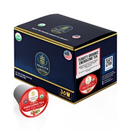 Organic Ashwagandha Tea Pods for Keurig with Ginger, Licorice, Organic Hibiscus Sabdariffa, Rosehip, & Lime - Decaf Herbal Tea - Energizing Tea by Teavity (36 Tea Pods)