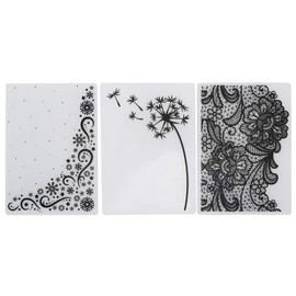 Embossing Folder for Card Making, DIY Paper Craft Tool, 3 Pieces DIY Embossing Folder, Plastic Embossing Folder for Scrapbooking Making, Embossed Template
