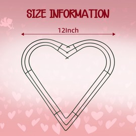 Hotop 5 Pieces Heart Shaped Wire Wreath Frame Floral Love Wreath Flower Heart Shaped Frame Xmas Metal Wire for Christmas Home Door Decoration, Green(12 Inch)
