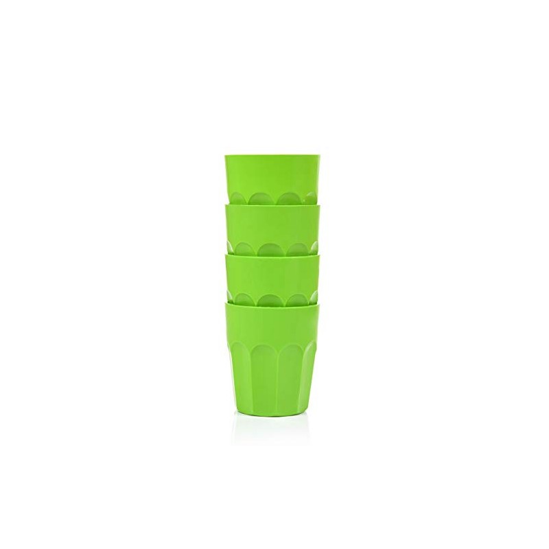 Mintra Home Unbreakable Plastic Tumblers (Green, Small 12oz)