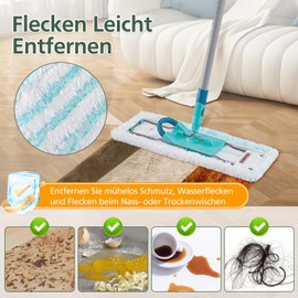 3 Pack Replacement Mop Covers for Leifheit Profi XL Micro Duo / Profi XL Cotton Plus All Floor Mop Handles, Removes Stains Quickly, Efficient Microfibre Replacement Cover for All Floors