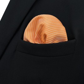 S&W SHLAX&WING Solid Orange Men's Pocket Square Party Large XL Handkerchief