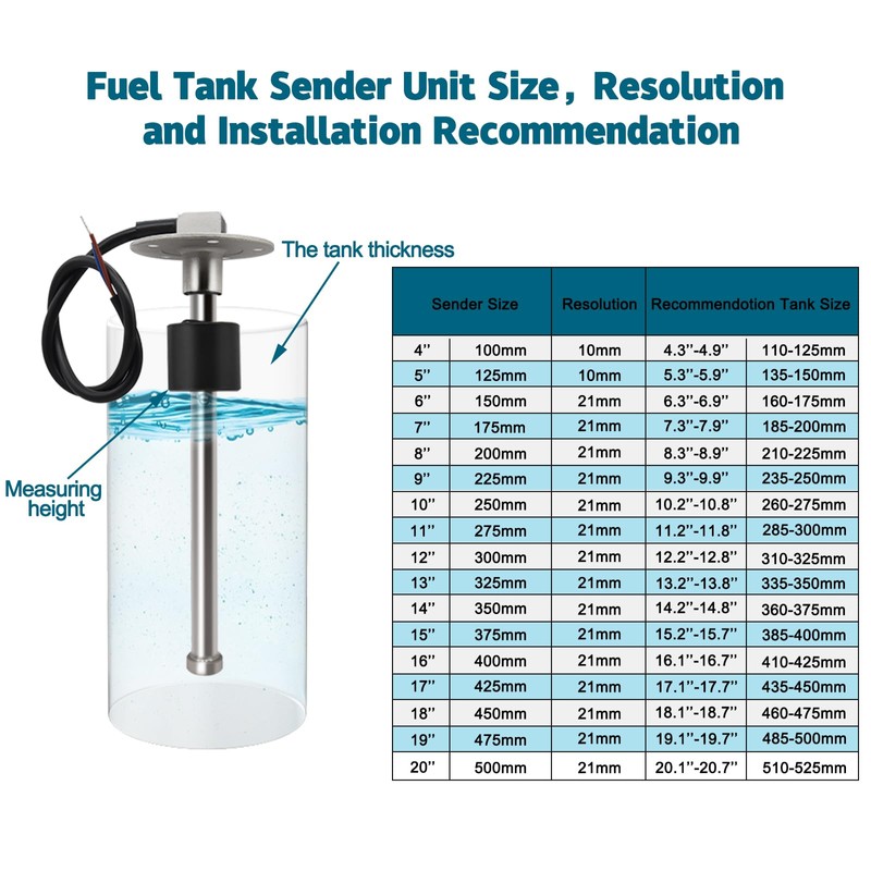 KAOLALI Fuel Gas Sender Stainless Steel Fuel Sending Unit Marine