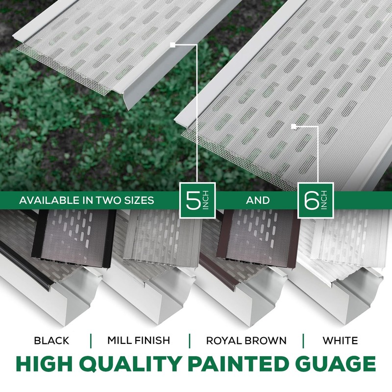 Waterlock DIY 5”Leaf Protection|Sample|Stainless Steel mesh|Black Aluminum Gutter Covers|Contractor Grade|Gutter