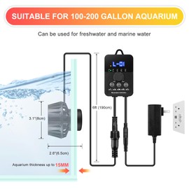 JEREPET 3400GPH Aquarium Wave Maker DC24V Power head with Magnetic Mounting,Wavemaker with Controller for 100-200 Gallon Fish Tanks