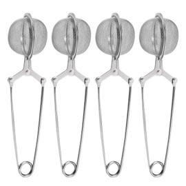 Tea Strainers for Loose Tea, 4 Pack Tea Infuser with Handle Fine Mesh Tea Ball Filter Tea Diffusers Steeper for Loose Leaf Tea, Spices, Seasonings