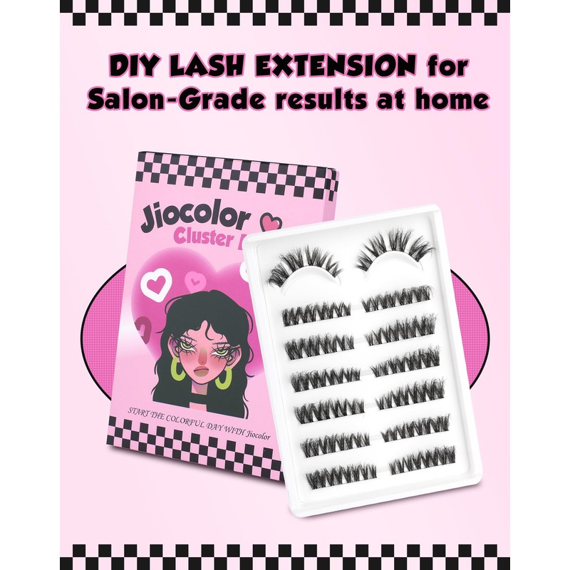 Cat Eye Cluster Lashes,10-15mm DIY Eyelash Extensions,Natural Cluster Eyelashes for