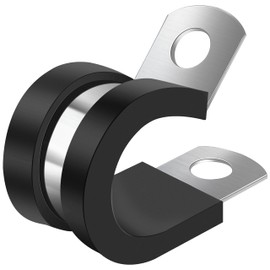 Oiojuct 3/4 Inch Cable Clamp - Rubber Stainless Steel Wire Clamps - Metal Hose Clips, Tubing, Pipe Clamp, Line Holder Tool (20 Pack)