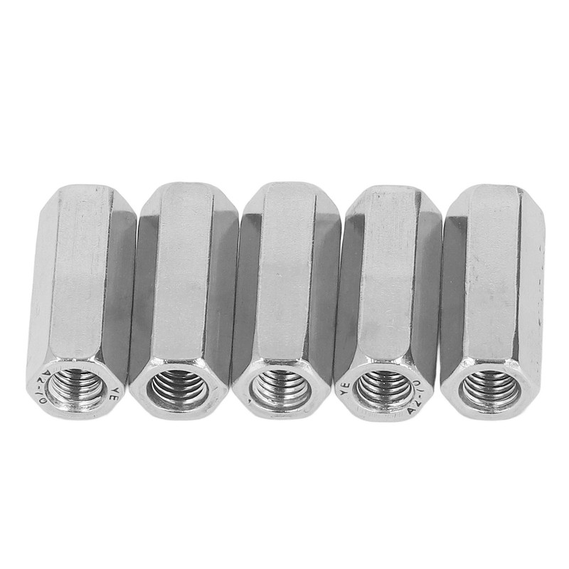 10Pcs Coupling Nut Hex 304 Stainless Steel Rod Connector Nut