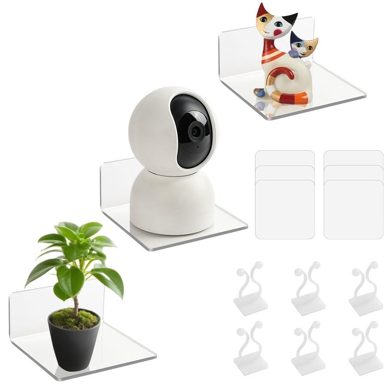 AYESY Floating Shelves for Wall,3 Pack Transparent Acrylic Shelf with