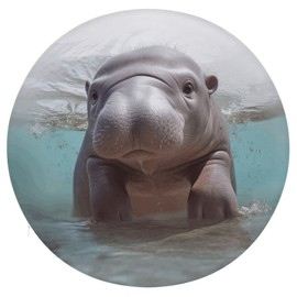JTKLQDH Cute Round Cushions,Cute Hippo Print Slow Rebound Round Cushions,Outdoor Single Cushions,Portable Cushions