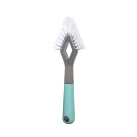Casabella Smart Scrub Heavy Duty Tile and Grout Cleaning Brush, Gray, Grey/Aqua (15933)